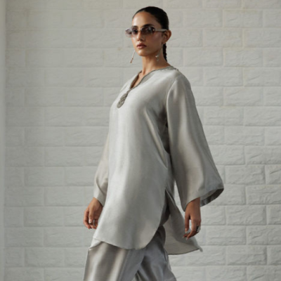 Maria B Raw Silk 2PC-10