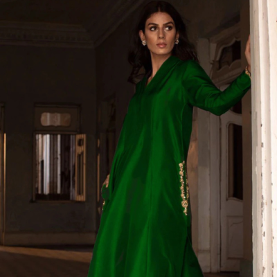 Maria B Raw Silk 2PC-14