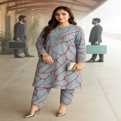 Maria B Allover Shirt & Trouser 2PC -2