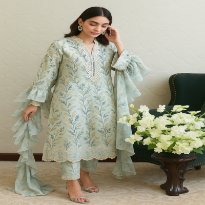 Ethnic Lawn all over  2 pcs Shirt & Troser14