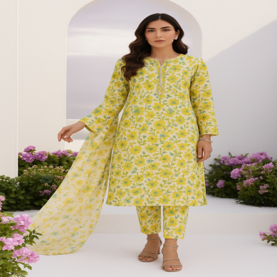 Ethnic Lawn all over  2 pcs Shirt & Troser5