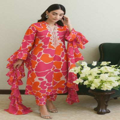 Ethnic Lawn all over  2 pcs Shirt & Troser7