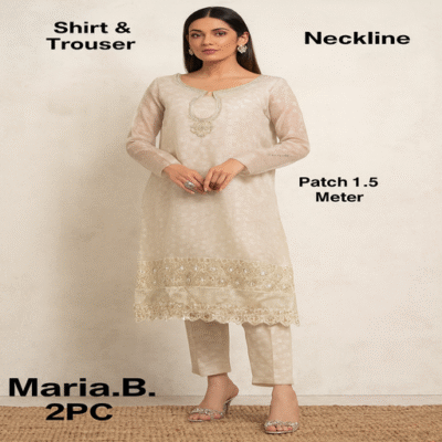 Maria B Korean Raw Silk Embroidery  2Pc -1