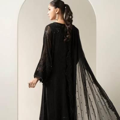 Maria B. Black Formal — Sequins & 3D Floral Elegance - Image 6