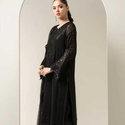 Maria B. Black Formal — Sequins & 3D Floral Elegance - Image 7