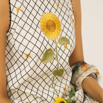 Zara Shahjahan 20-8A | Luxury Embroidered Lawn 3PC Unstitched Suit with Jacquard Dupatta - Image 6