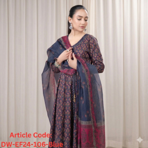Maria B Blue Eid Dress – Premium Designer Collection - DW-EF24-106-Blue