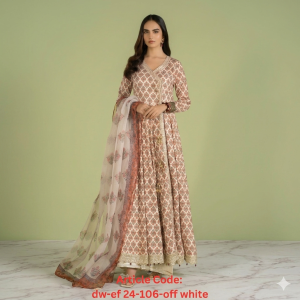 Maria B 2PC Lawn Suit – Gorgeous Off White Collection - Article Code: DW-EF24-106