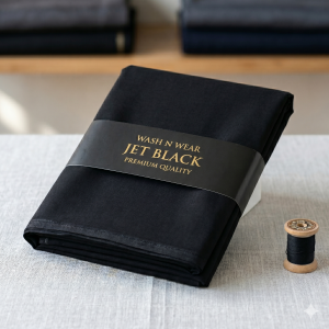 Premium Jet Black Wash & Wear Suit – Soft & Comfortable Fabric