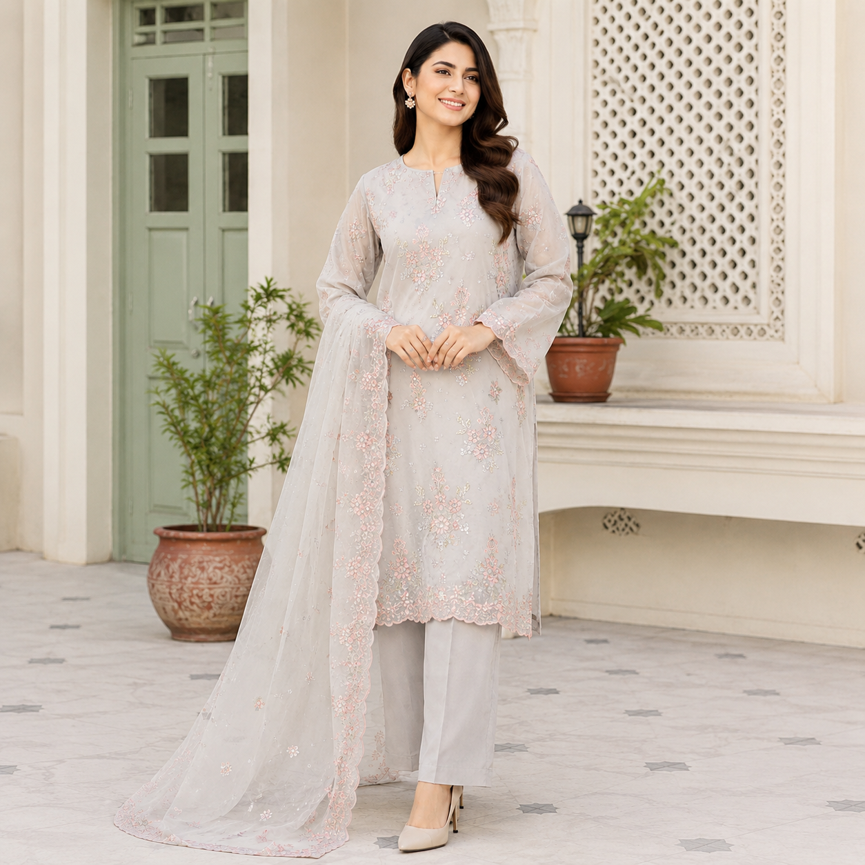 Maria B Luxury Lawn Embroidered 2PC | Premium Designer Collection | New Arrival