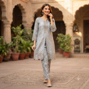MARIA B Embroidered Shirt & Dupatta | Elegant Designer Wear