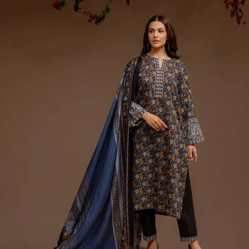 Nishat 3PC Premium Khaddar Unstitched Suit – Article #42303131-R - Image 2